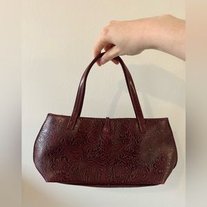 Vintage Victoria’s Secret Dark Red Wine Faux Leather Bag with Zipper Compartment